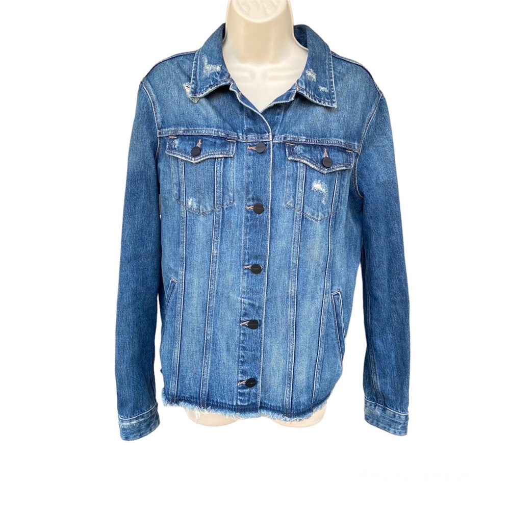 Sanctuary Denim Jacket Raw Hem Distressed